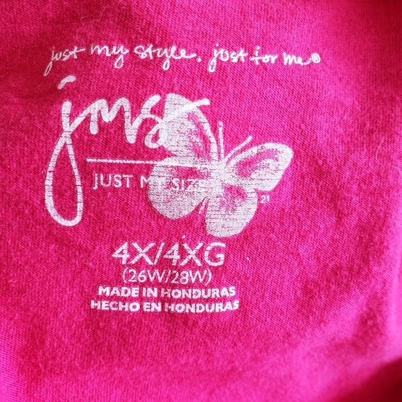 Just my Size Plus Size 4X Cotton Pink Tshirt - Picture 5 of 7